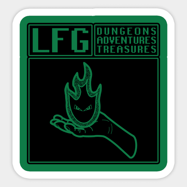 LFG Looking For Group Warlock Imp Impling Familiar Dungeon Tabletop RPG TTRPG Sticker by GraviTeeGraphics